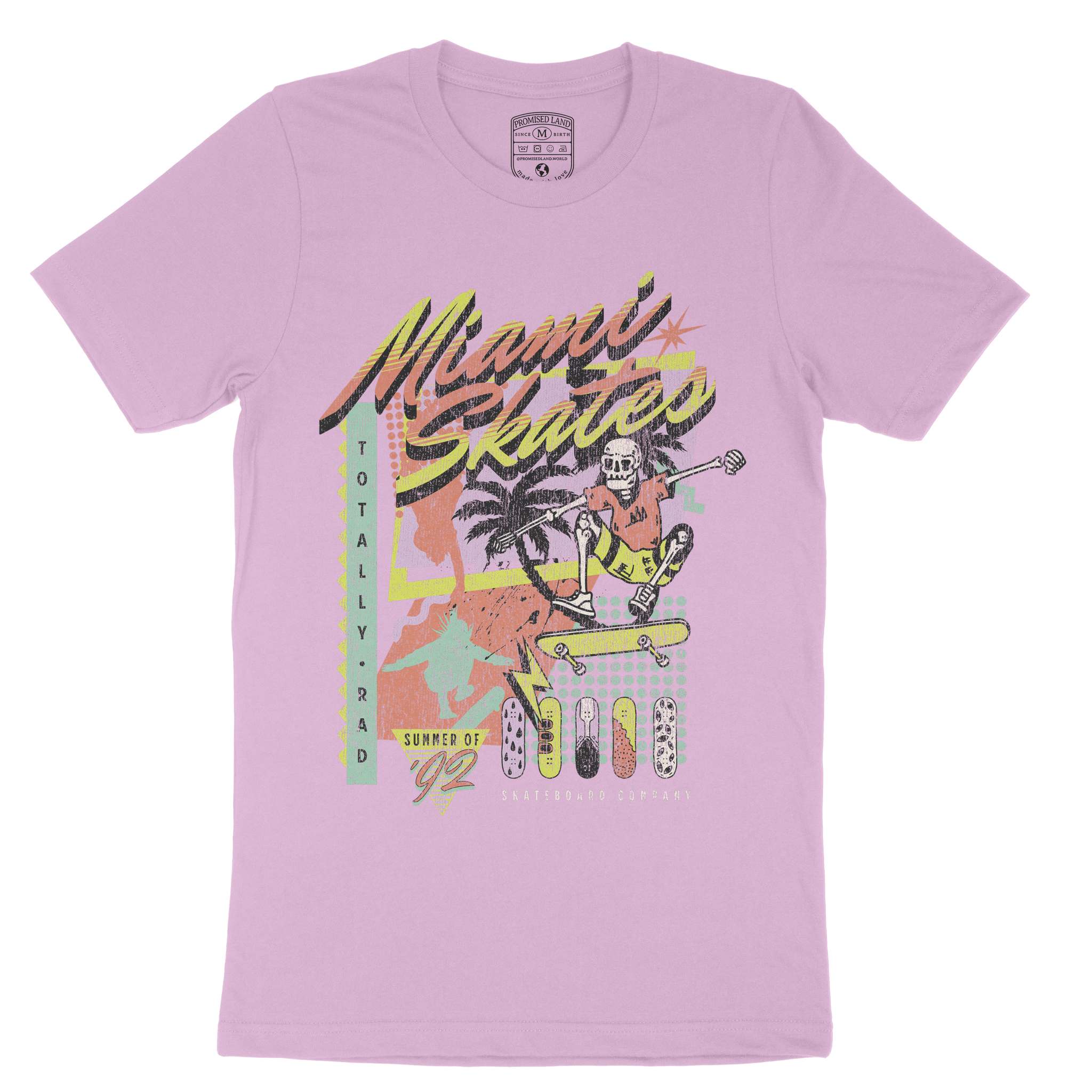 Miami Retro Skater 2 T-Shirt Lilac front