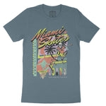 Miami Retro Skater 2 T-Shirt Vintage Navy front