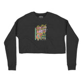 New York Cropped Crew in Black - front view