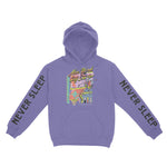 New York Hoodie in Violet - front-sleeves view