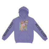 New York Hoodie in Violet - front-sleeves view