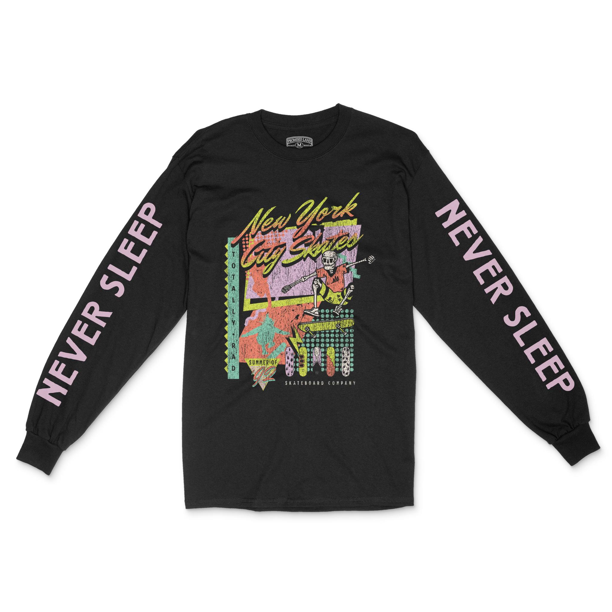 New York Longsleeve in Black - front-sleeves view