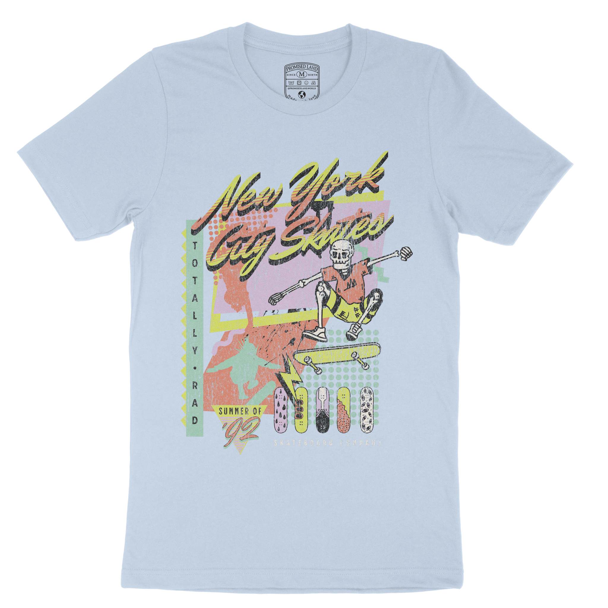 New York Retro Skater 2 T-Shirt Baby_Blue front