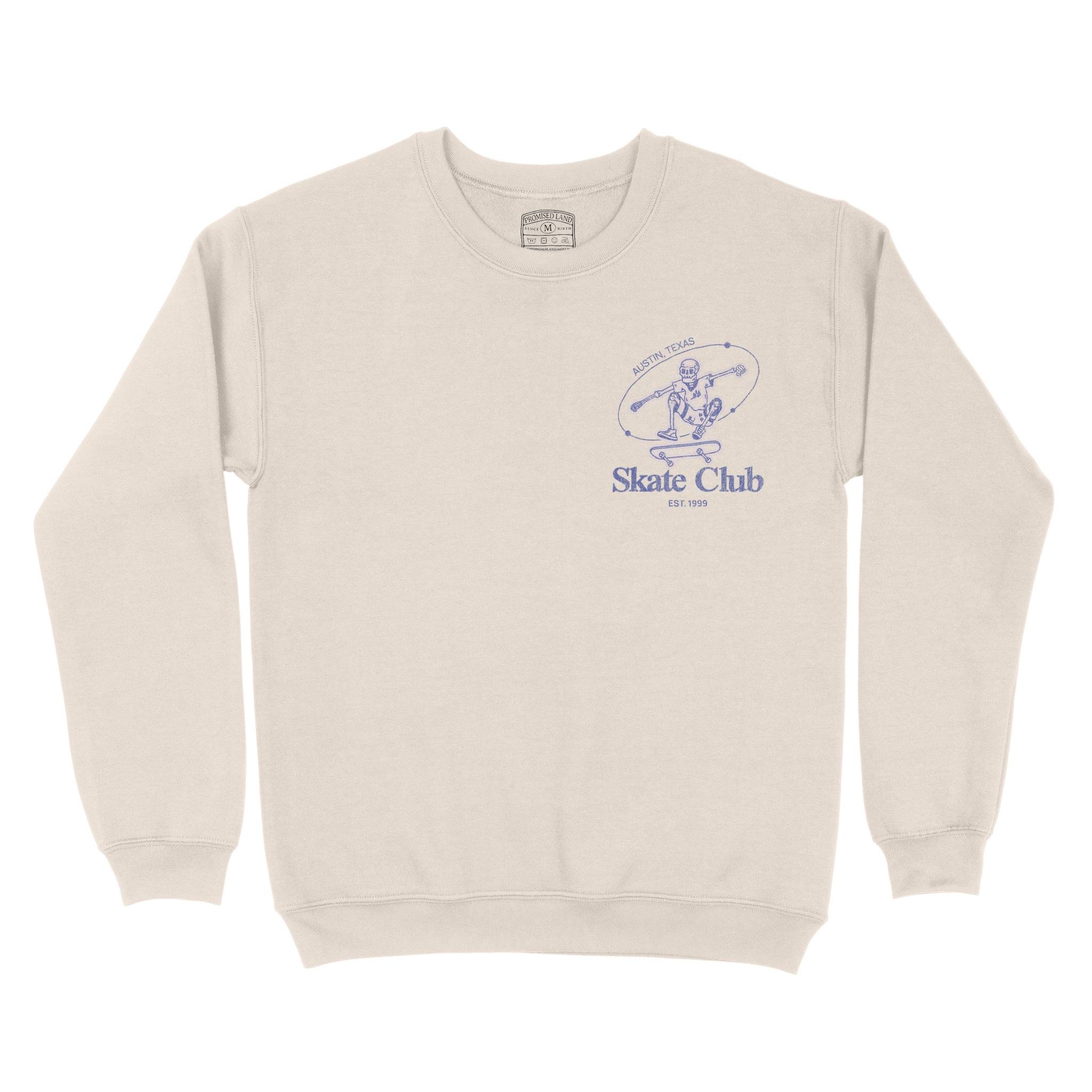 Austin Skater Skull Crewneck in Natural - front view