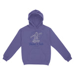 Austin Skater Skull Hoodie in Violet - front view