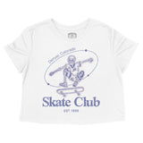 Denver Skater Skull Cropped Tee White front