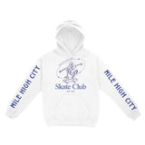 Denver Hoodie in White - front-sleeves view