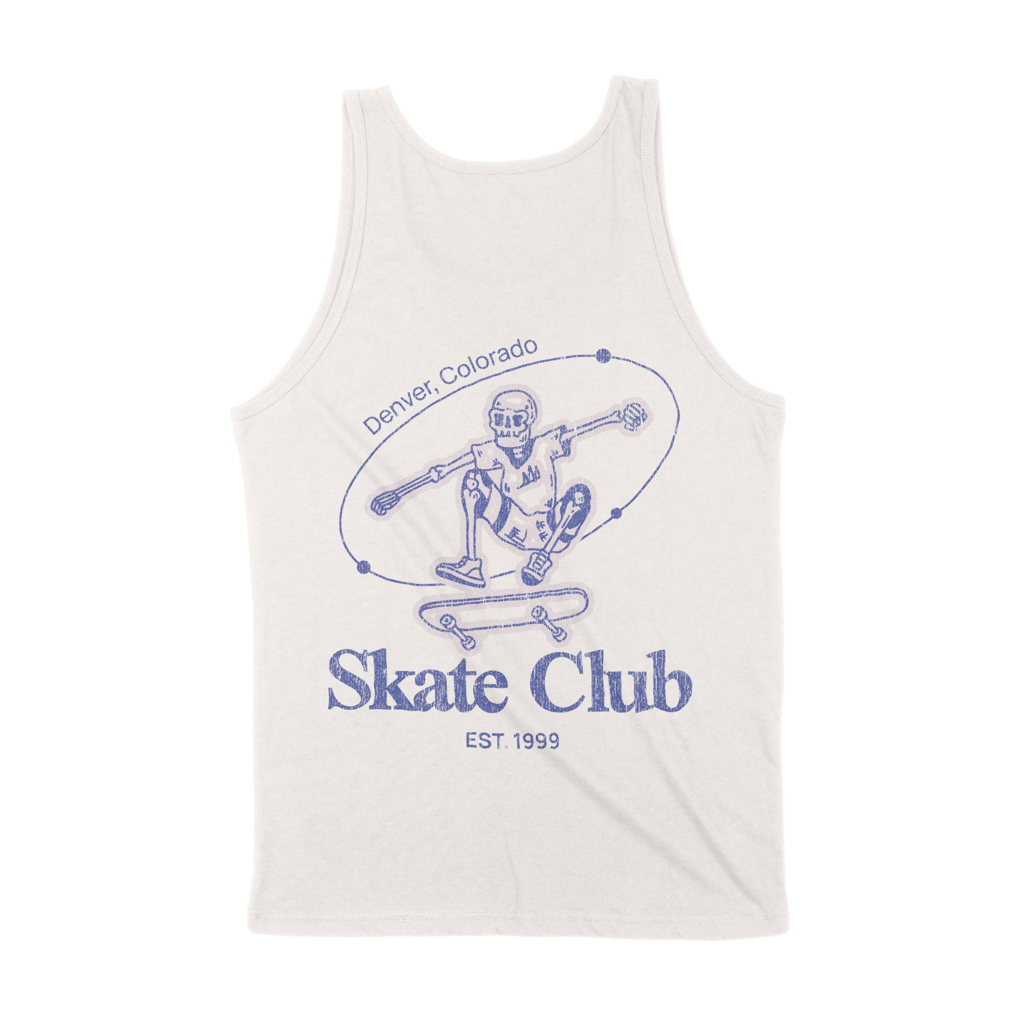 Denver Skater Skull Tank Top in Vintage - back view