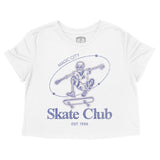 Miami Skater Skull Cropped Tee White front