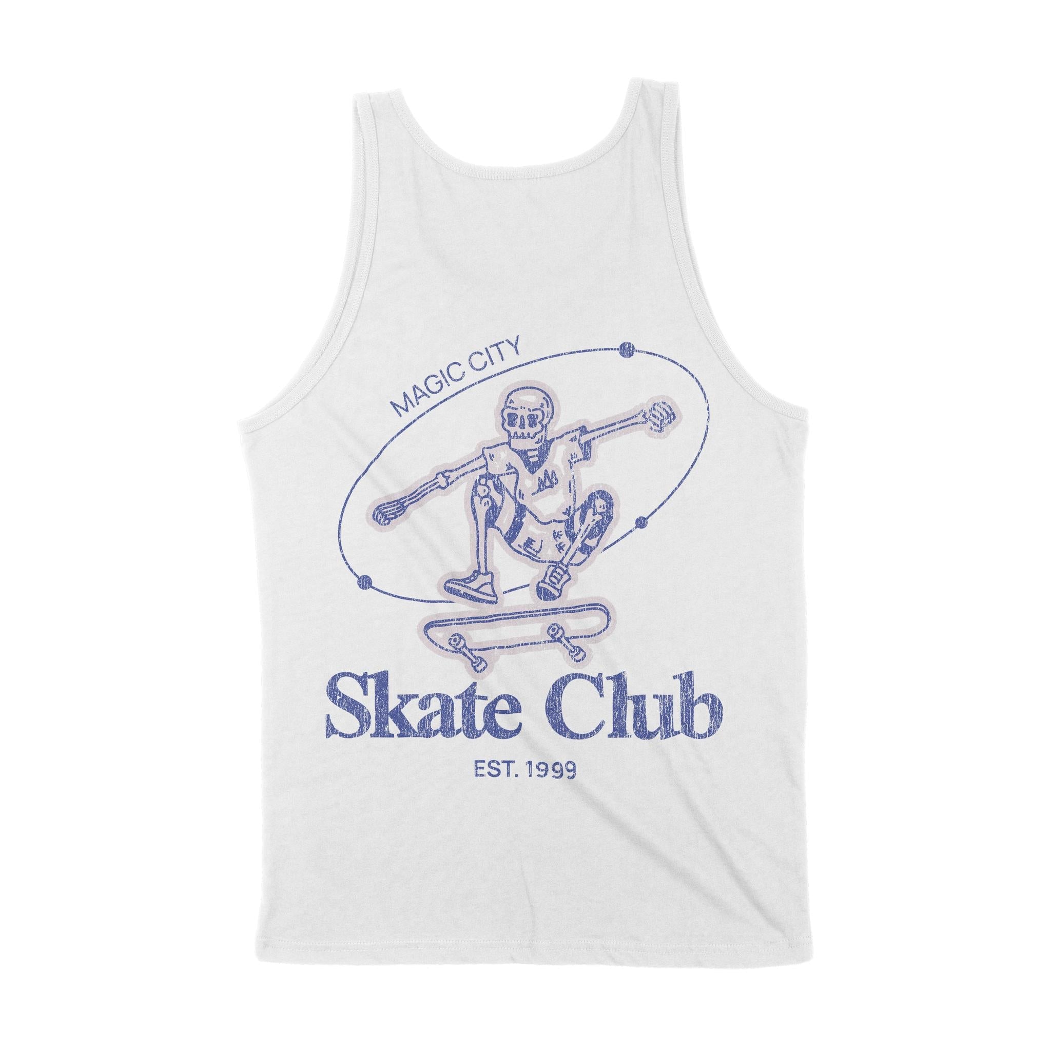 Miami Skater Skull Tank Top White back