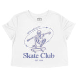 New York Skater Skull Cropped Tee White front