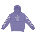 New York Hoodie in Violet - front-sleeves view