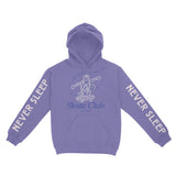 New York Hoodie in Violet - front-sleeves view