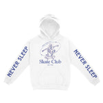 New York Hoodie in White - front-sleeves view
