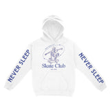 New York Hoodie in White - front-sleeves view