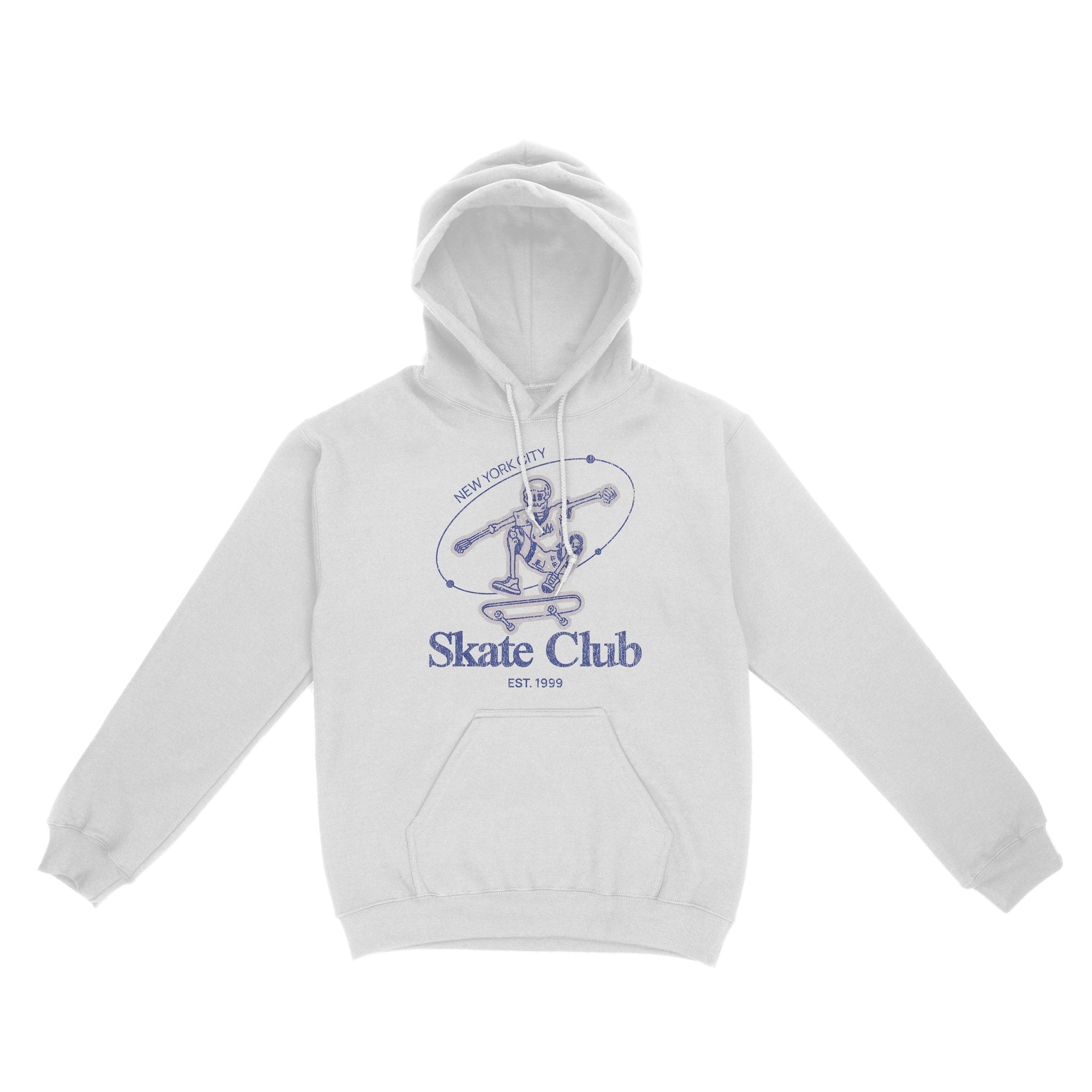 New York Skater Skull Hoodie White front