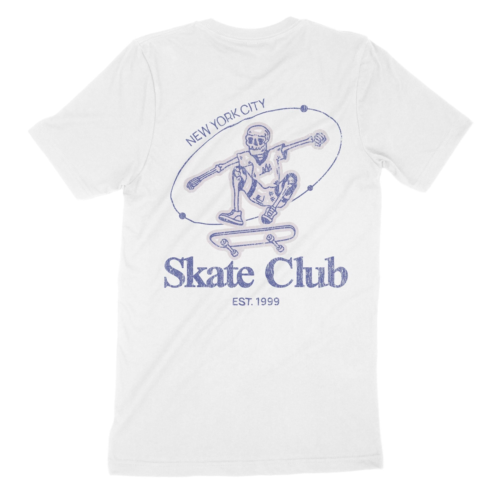 New York Skater Skull T-Shirt White back