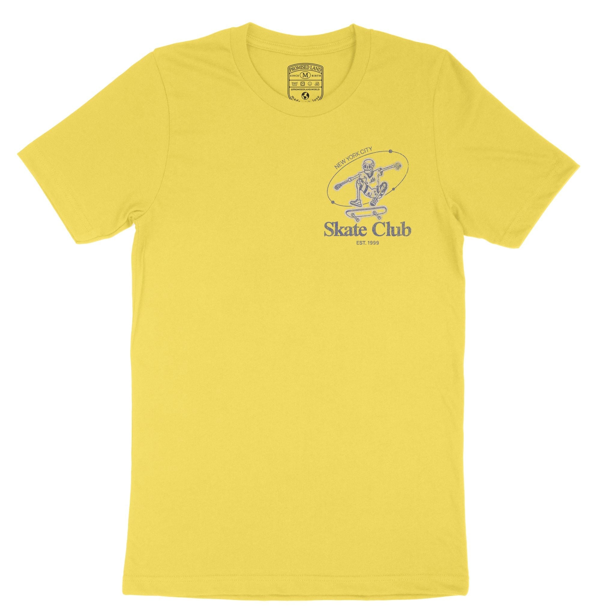 New York Skater Skull T-Shirt Yellow front