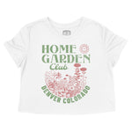 Denver Garden Club Cropped Tee White front
