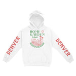 Denver Hoodie in White - front-sleeves view
