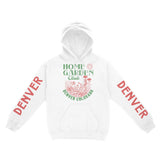 Denver Hoodie in White - front-sleeves view