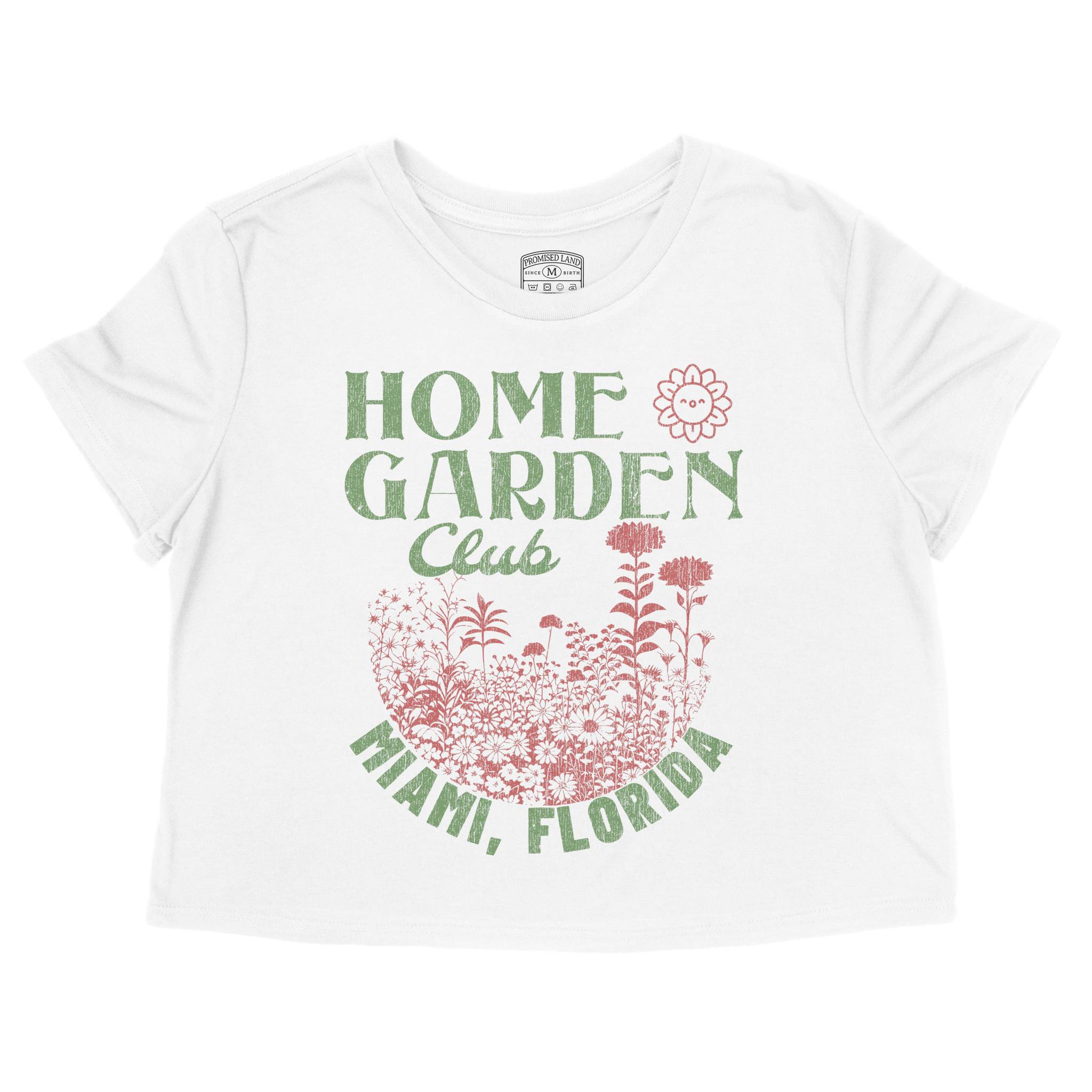 Miami Garden Club Cropped Tee White front