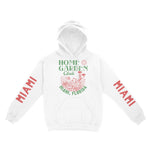 Miami Hoodie in White - front-sleeves view