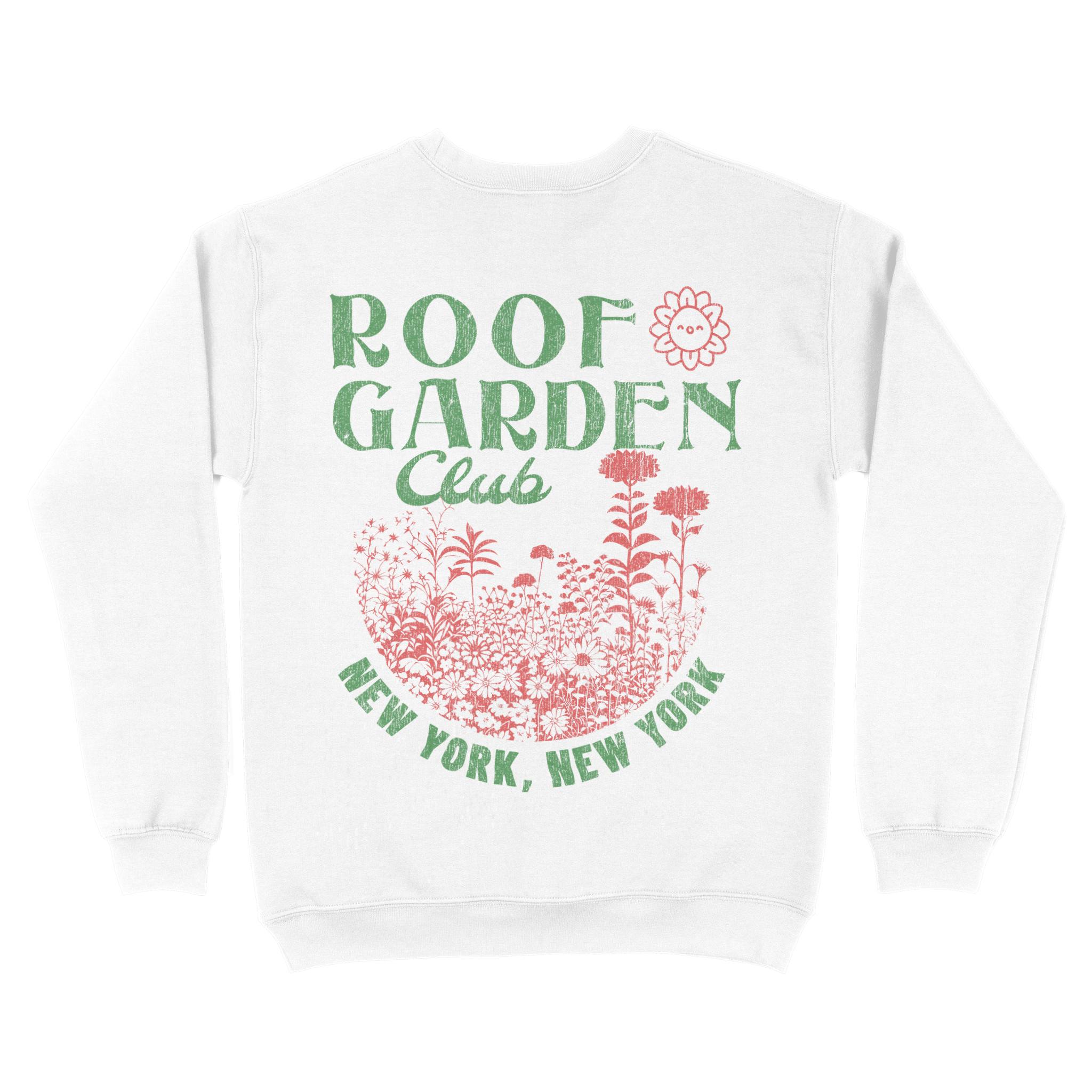 New York Garden Club Crewneck in White - back view