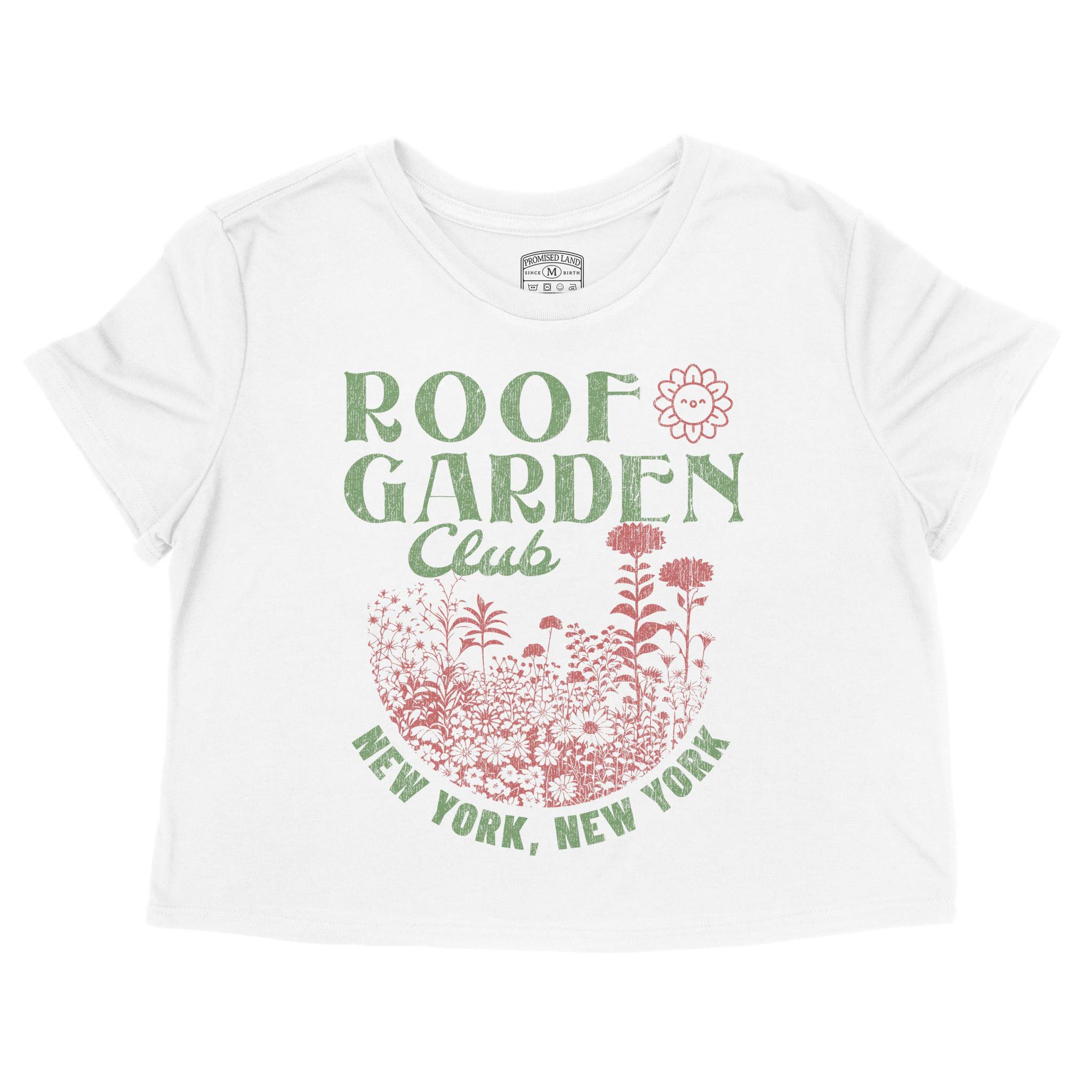 New York Garden Club Cropped Tee White front