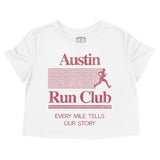 Austin Run Club Cropped Tee White front