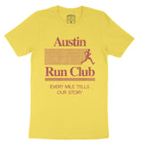 Austin Run Club T-Shirt Yellow front