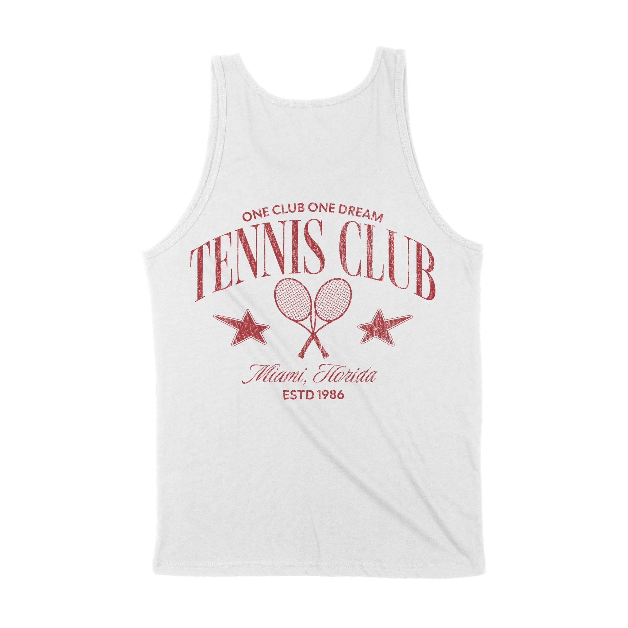 Miami Tennis Club Tank Top White back