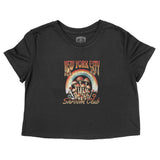 New York Cropped Tee in Black - front view