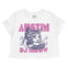 Austin Kitten DJ Cropped Tee in White - front view