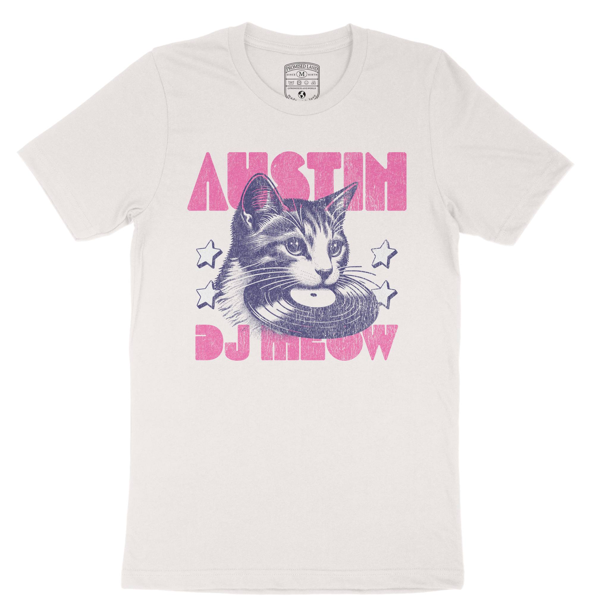 Austin Kitten DJ T-Shirt in Vintage - front view