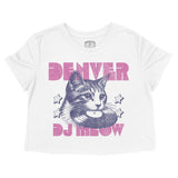 Denver Kitten Dj Cropped Tee White front
