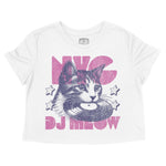New York Kitten Dj Cropped Tee White front