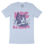 New York Kitten Dj T-Shirt Baby Blue front