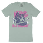 New York Kitten Dj T-Shirt Dusty Blue front