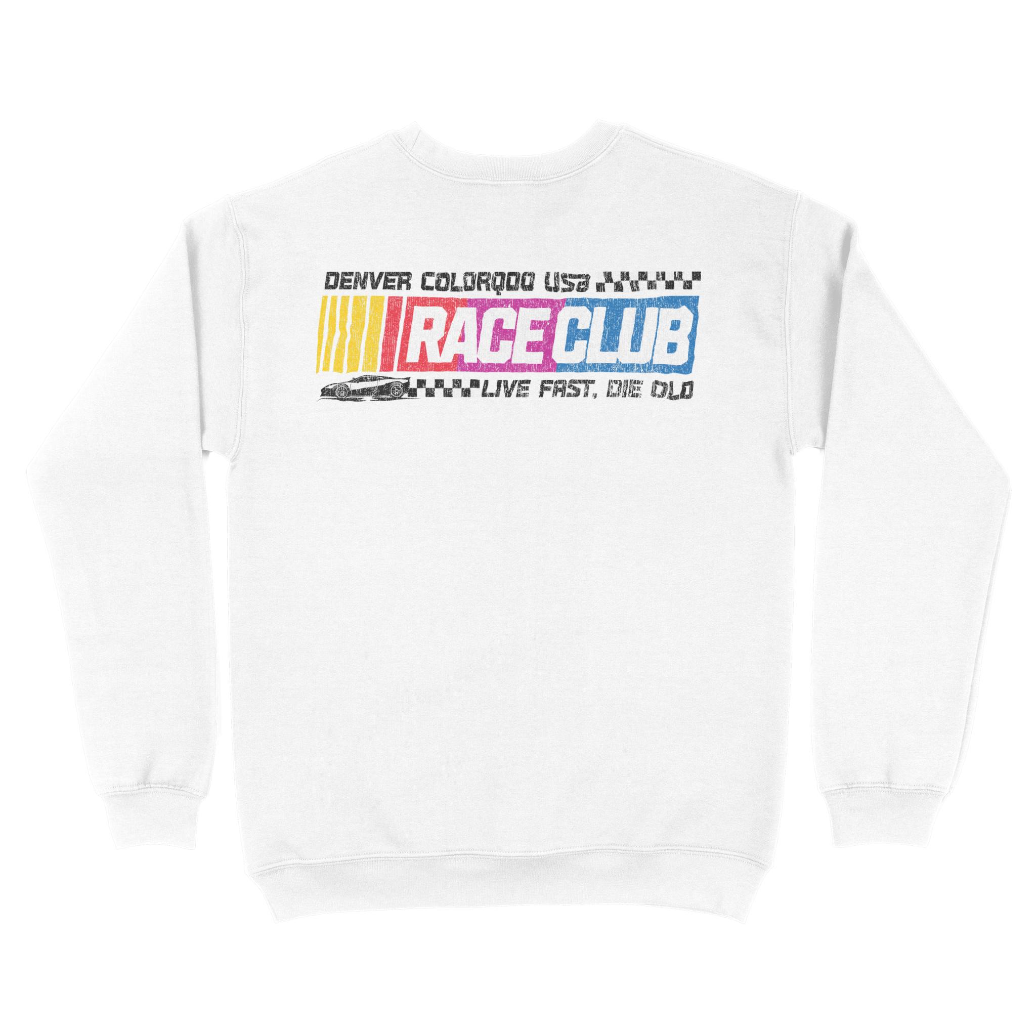 Denver Crewneck in White - back view