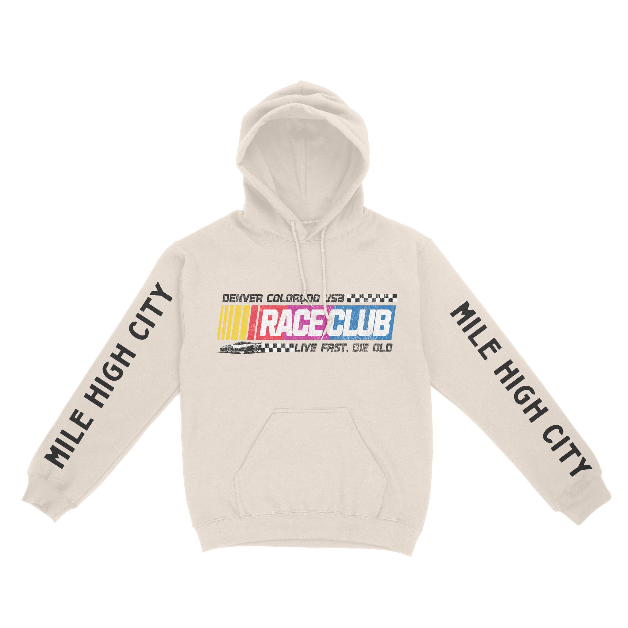 Denver Hoodie in Natural - front-sleeves view
