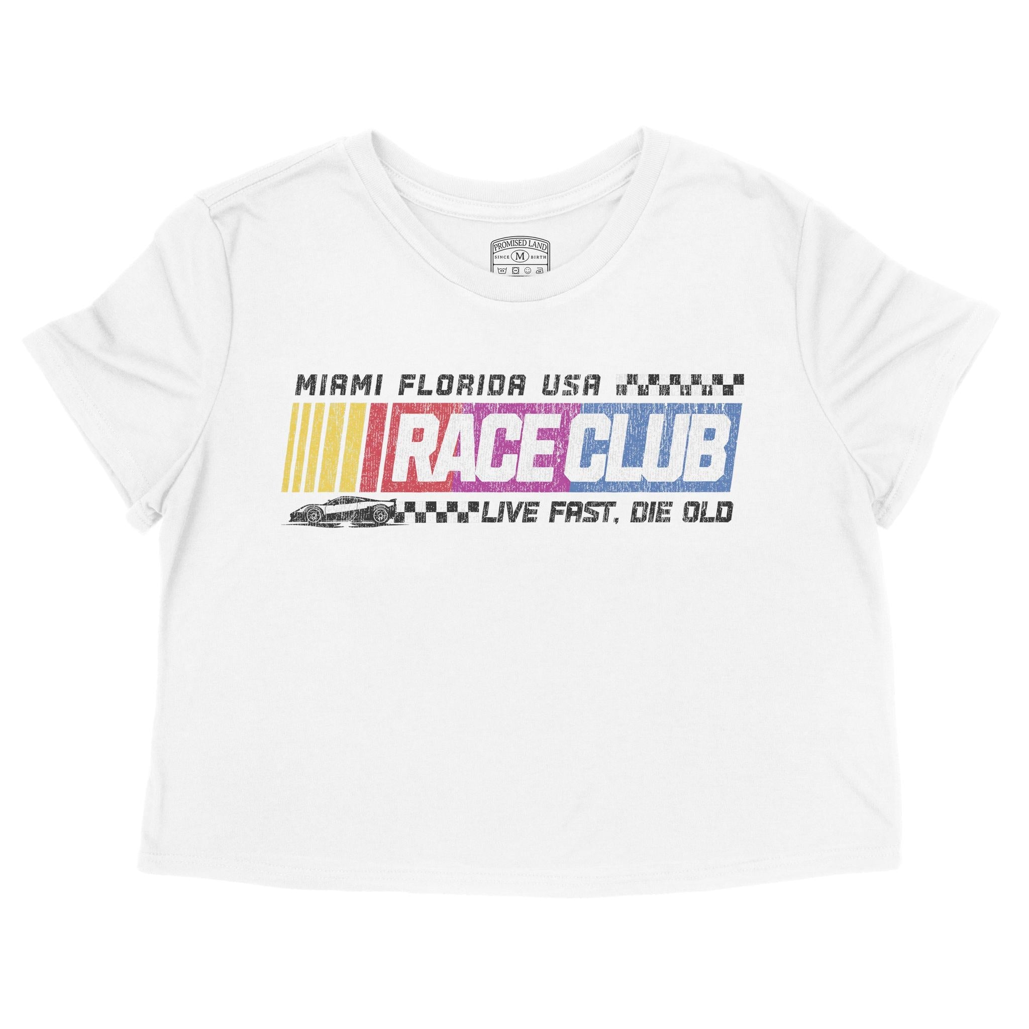 Miami Racing Club Cropped Tee White front
