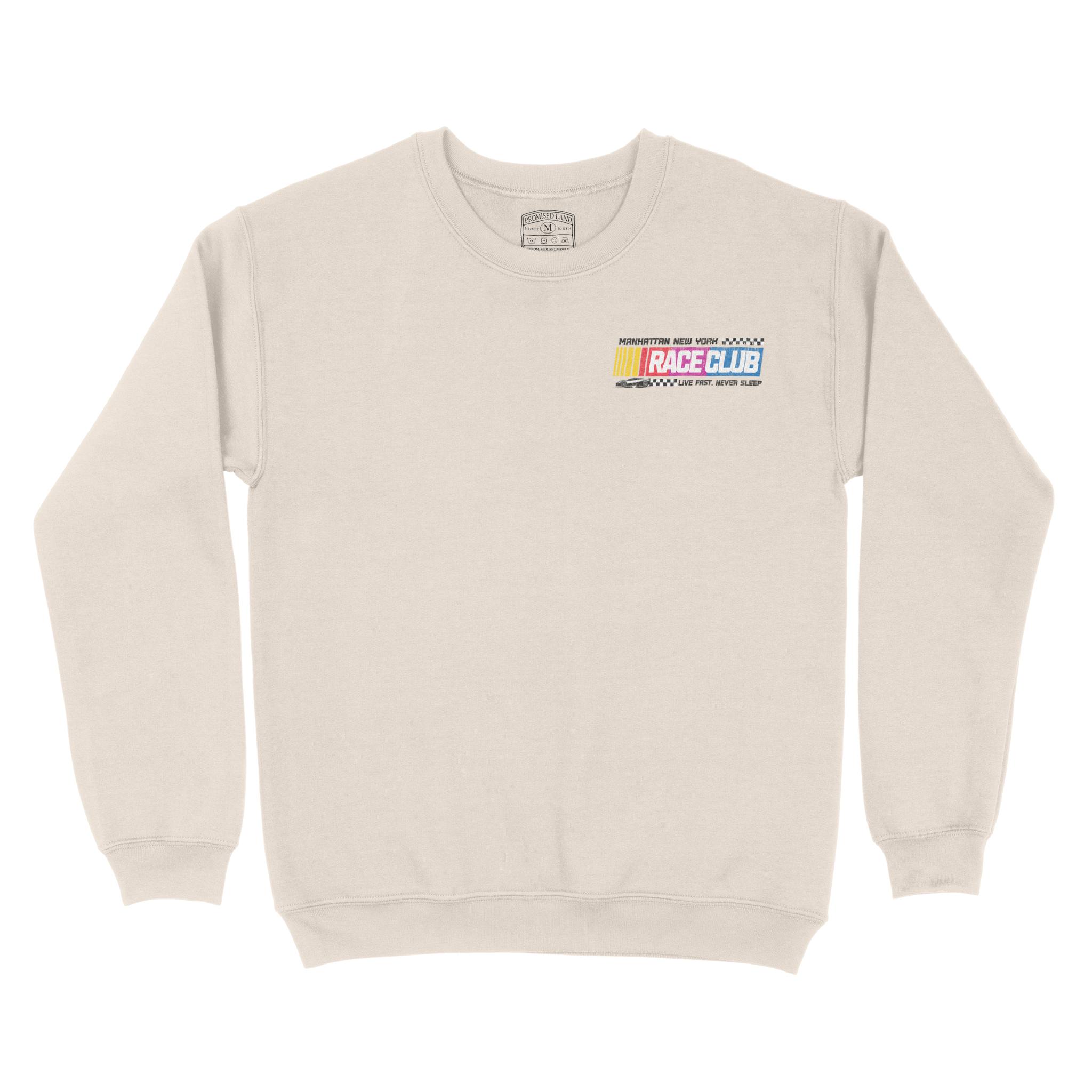New York Racing Club Crewneck in Natural - front view