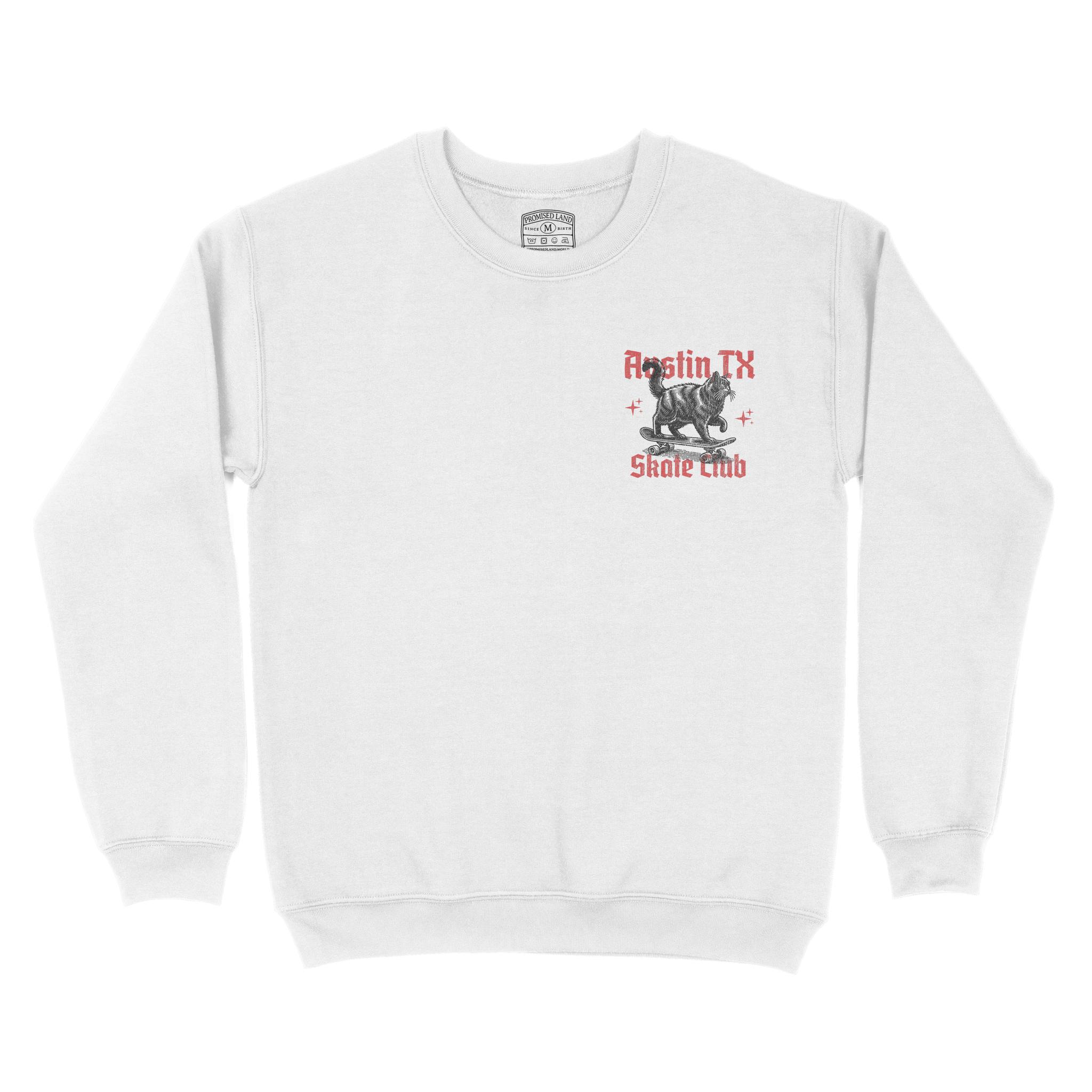 Austin Kitten Skate Crewneck White front