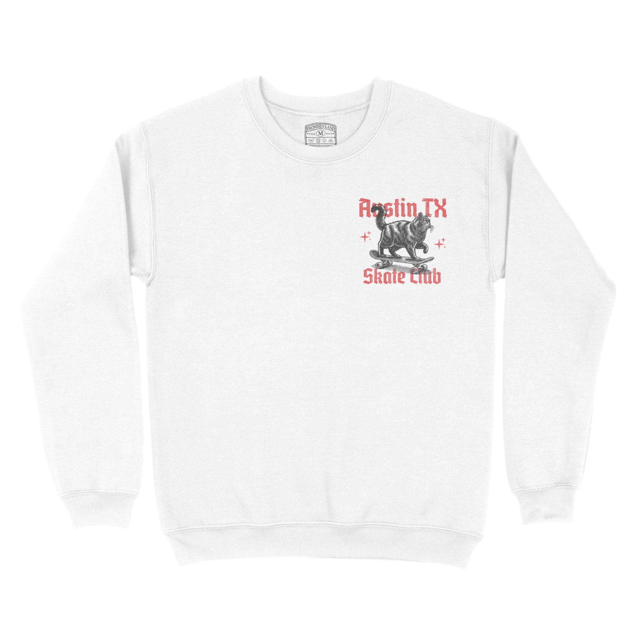 Austin Crewneck in White - front view