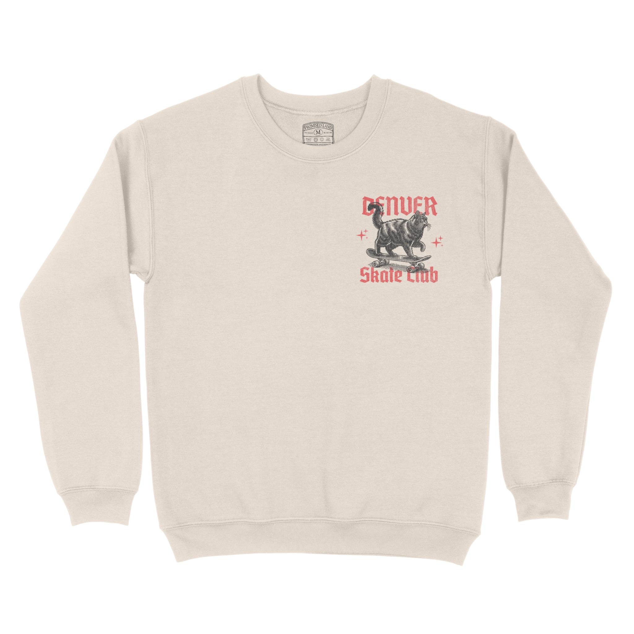 Denver Kitten Skate Crewneck in Natural - front view