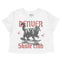 Denver Kitten Skate Cropped Tee in White - front view