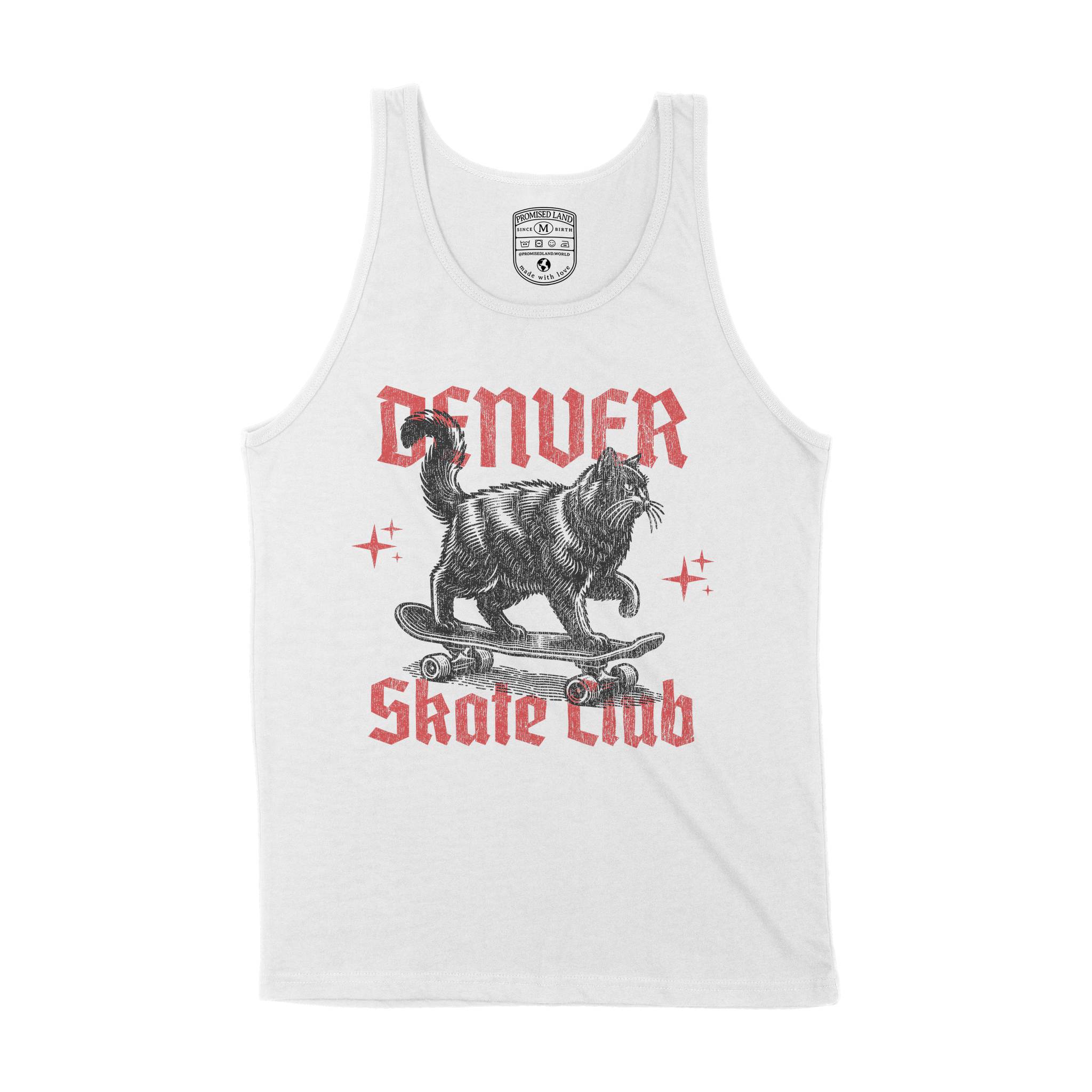 Denver Kitten Skate Tank Top White front
