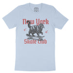 New York Kitten Skate T-Shirt Baby Blue front