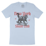 New York Kitten Skate T-Shirt Baby Blue front